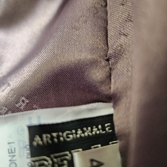 Pierotucci Lilac Vera Pelle 100% Leather Asymmetrical Zip Biker Jacket - Picture 10 of 16